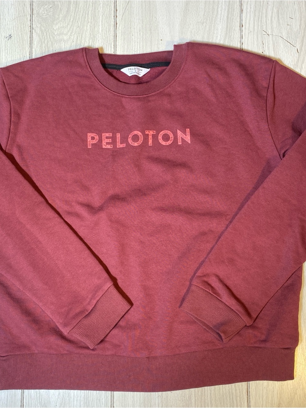 NWT Peloton Fleece Crew Neck Sweatshirt Maroon Burgundy Women's Size Small S